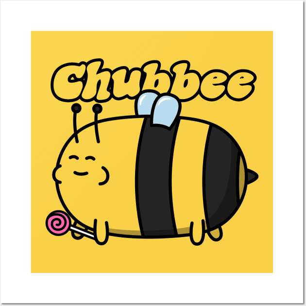 Chubby Bee Pun Chubbee Wall Art by imotvoksim